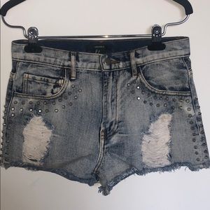 3/$25 High Waisted Studded Denim Jean Shorts
